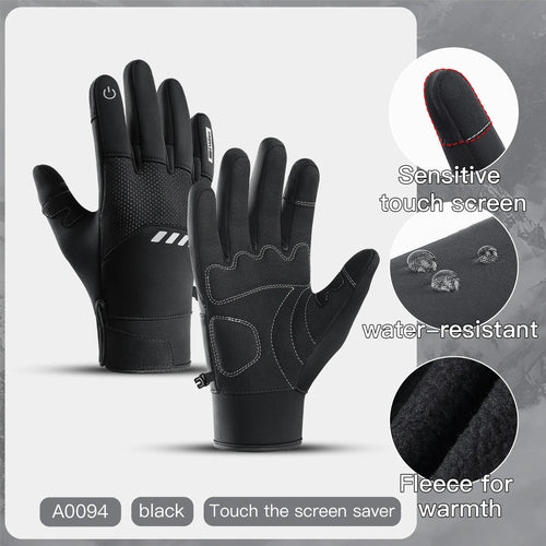 Men Winter Waterproof Cycling Gloves Outdoor Sports Running Motorcycle