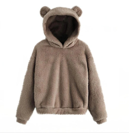 Autumn Winter Women's Hoodies Winter Women Long Sleeve Rabbit Ear Hood