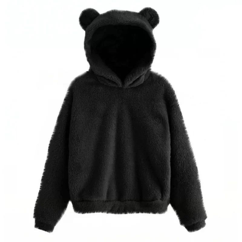 Autumn Winter Women's Hoodies Winter Women Long Sleeve Rabbit Ear Hood