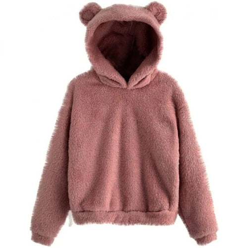 Autumn Winter Women's Hoodies Winter Women Long Sleeve Rabbit Ear Hood
