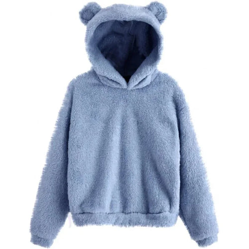 Autumn Winter Women's Hoodies Winter Women Long Sleeve Rabbit Ear Hood