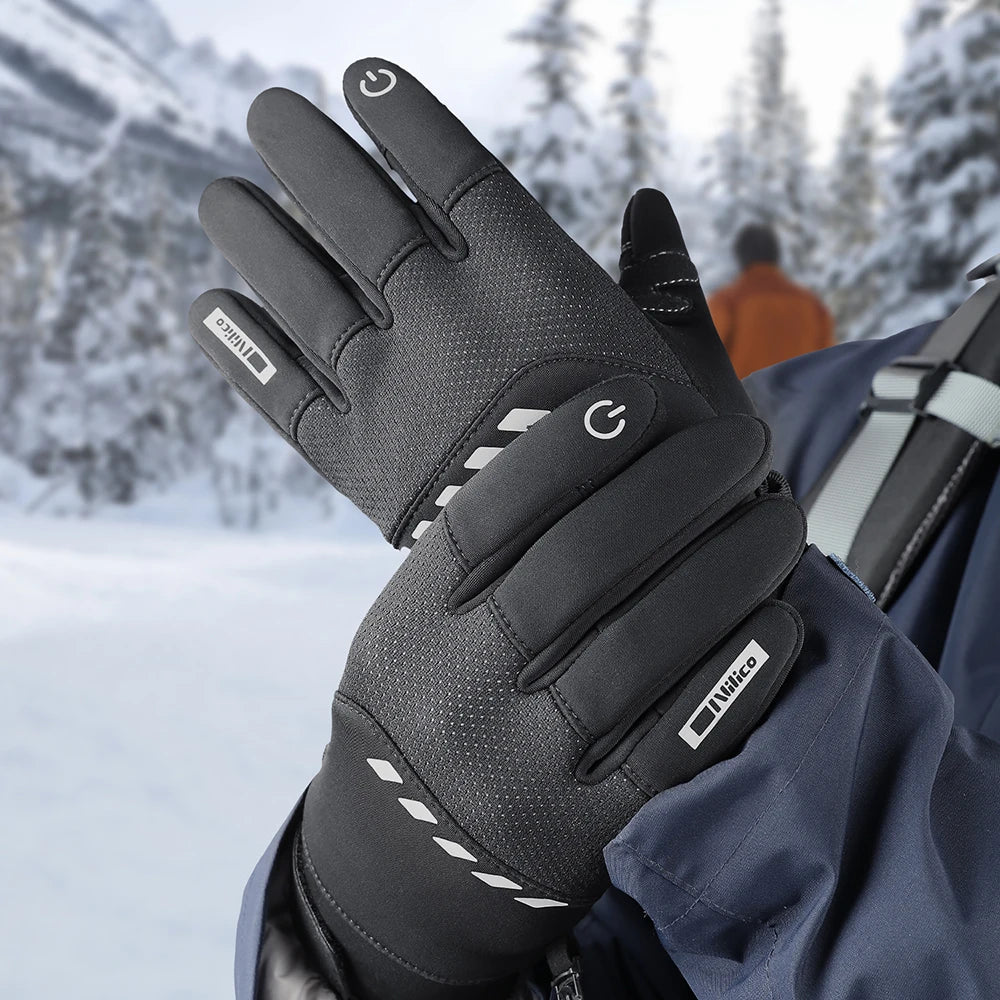 Men Winter Waterproof Cycling Gloves Outdoor Sports Running Motorcycle