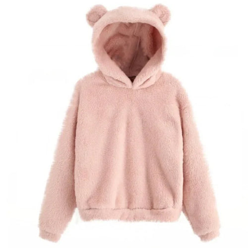 Autumn Winter Women's Hoodies Winter Women Long Sleeve Rabbit Ear Hood