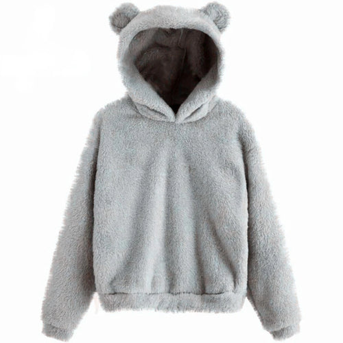 Autumn Winter Women's Hoodies Winter Women Long Sleeve Rabbit Ear Hood