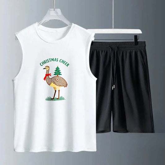 Men's Tank top Sets Fashion Summe clothing set football Breathable Short Sleeve+ Shorts Polyester Men's sweatshirt set